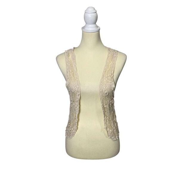 Maurices 100% Cotton Crochet Boho Hippie Vest Festival Women's Size Small - Picture 1 of 14